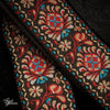 HipStrap Vintage Style Jacquard Embroidered Guitar Strap - Red Haze