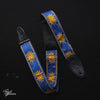 Levy's Sun Motif Leather Backed Polyester with Jacquard Weave Guitar Strap - Blue