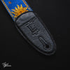 Levy's Sun Motif Leather Backed Polyester with Jacquard Weave Guitar Strap - Blue