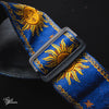 Levy's Sun Motif Leather Backed Polyester with Jacquard Weave Guitar Strap - Blue