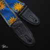 Levy's Sun Motif Leather Backed Polyester with Jacquard Weave Guitar Strap - Blue