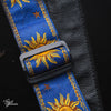 Levy's Sun Motif Leather Backed Polyester with Jacquard Weave Guitar Strap - Blue