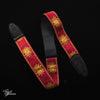 Levy's Sun Motif Leather Backed Polyester with Jacquard Weave Guitar Strap - Red