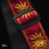 Levy's Sun Motif Leather Backed Polyester with Jacquard Weave Guitar Strap - Red