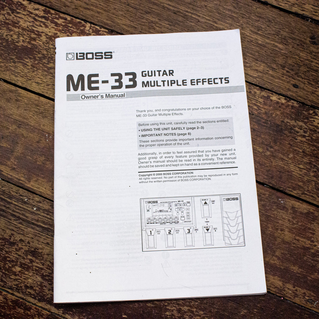 Boss ME-33 Guitar Multiple Effects Pedal
