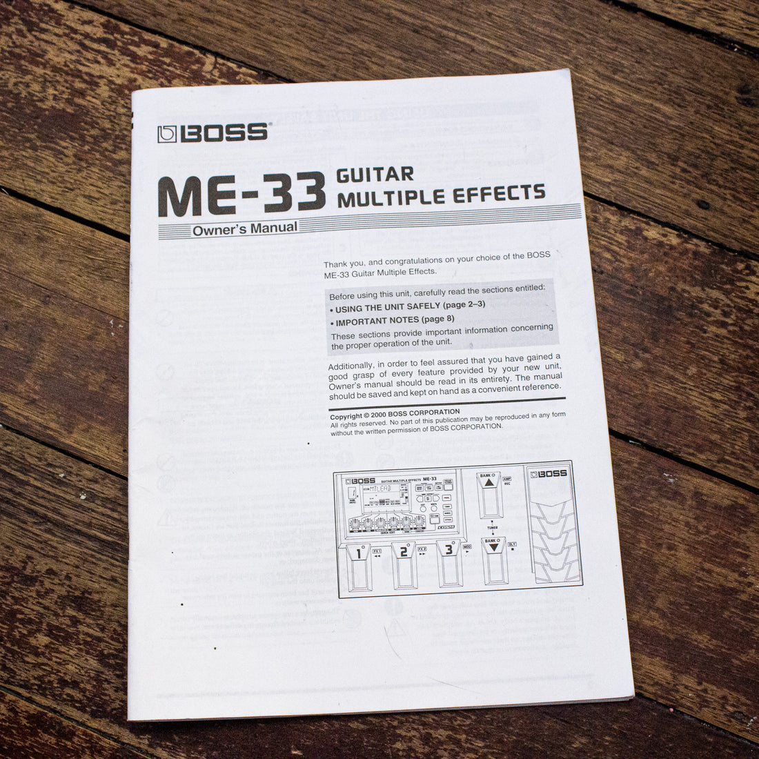 Boss ME-33 Guitar Multiple Effects Pedal