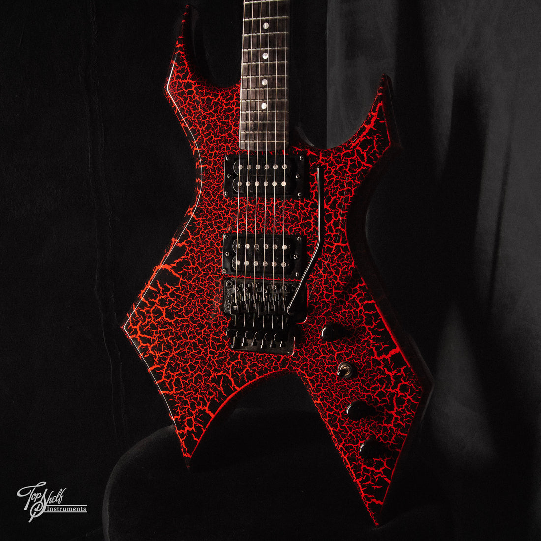BC Rich x Stranger Things 'Eddie's Guitar' Warlock Red Crackle 2022