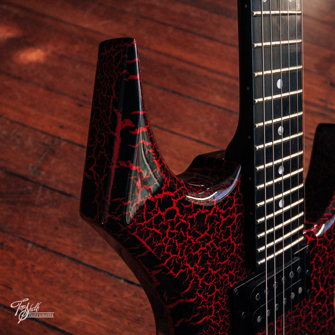 BC Rich x Stranger Things 'Eddie's Guitar' Warlock Red Crackle 2022