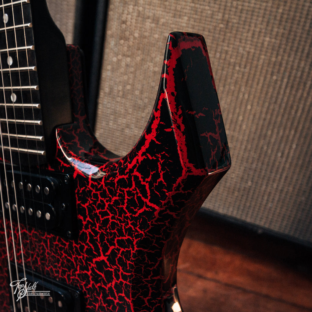 BC Rich x Stranger Things 'Eddie's Guitar' Warlock Red Crackle 2022