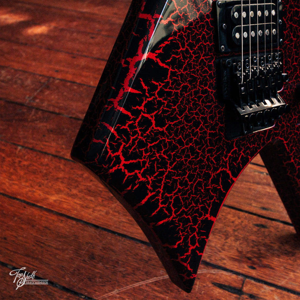 BC Rich x Stranger Things 'Eddie's Guitar' Warlock Red Crackle 2022