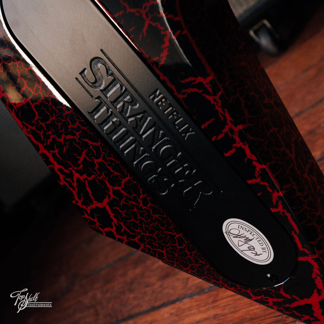 BC Rich x Stranger Things 'Eddie's Guitar' Warlock Red Crackle 2022