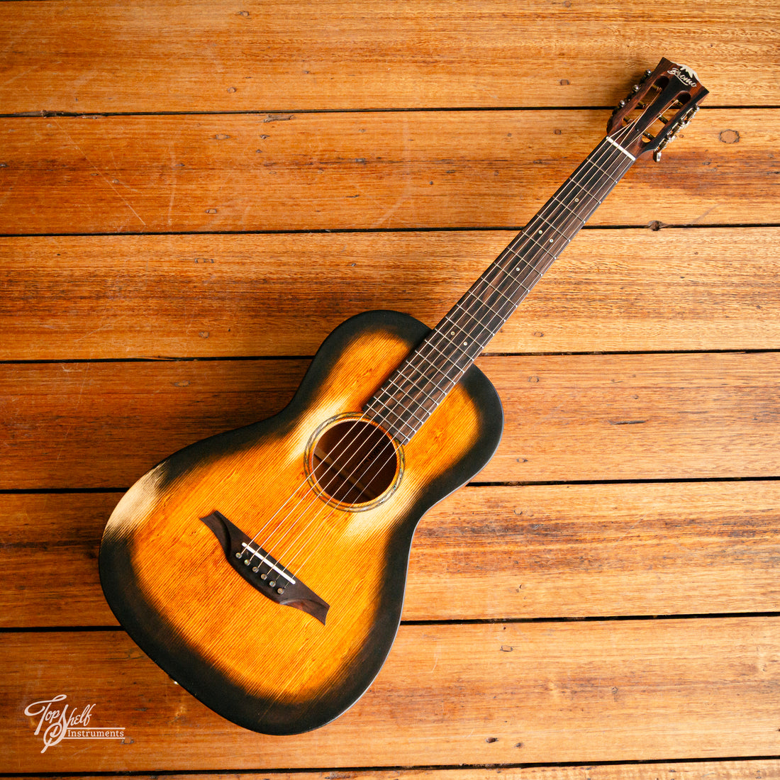 Bromo Guitars Rocky Series BAR6H HS Parlour Acoustic Worn Sunburst 2025 (New)