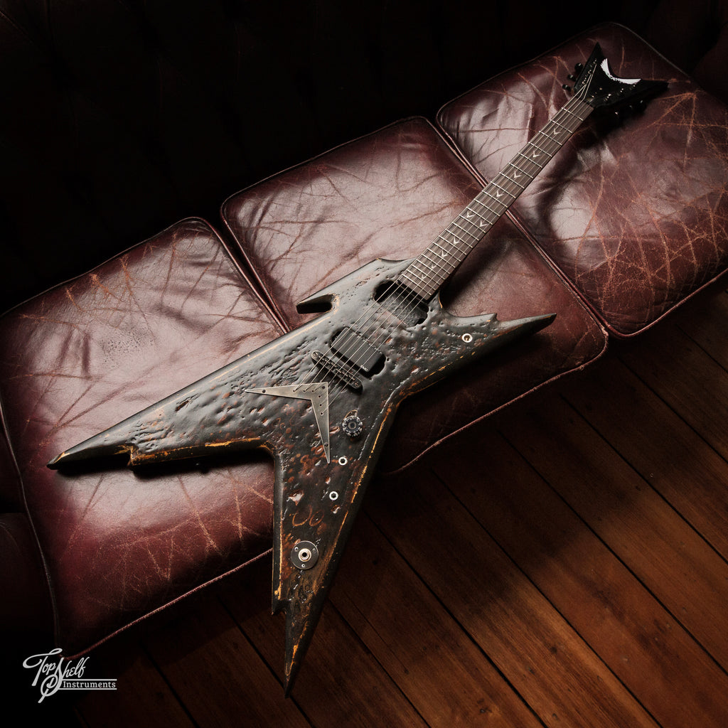 Dean Guitars Razorback X Leadbetter Rabid Dog Relic Melted Black Battle Relic 2022