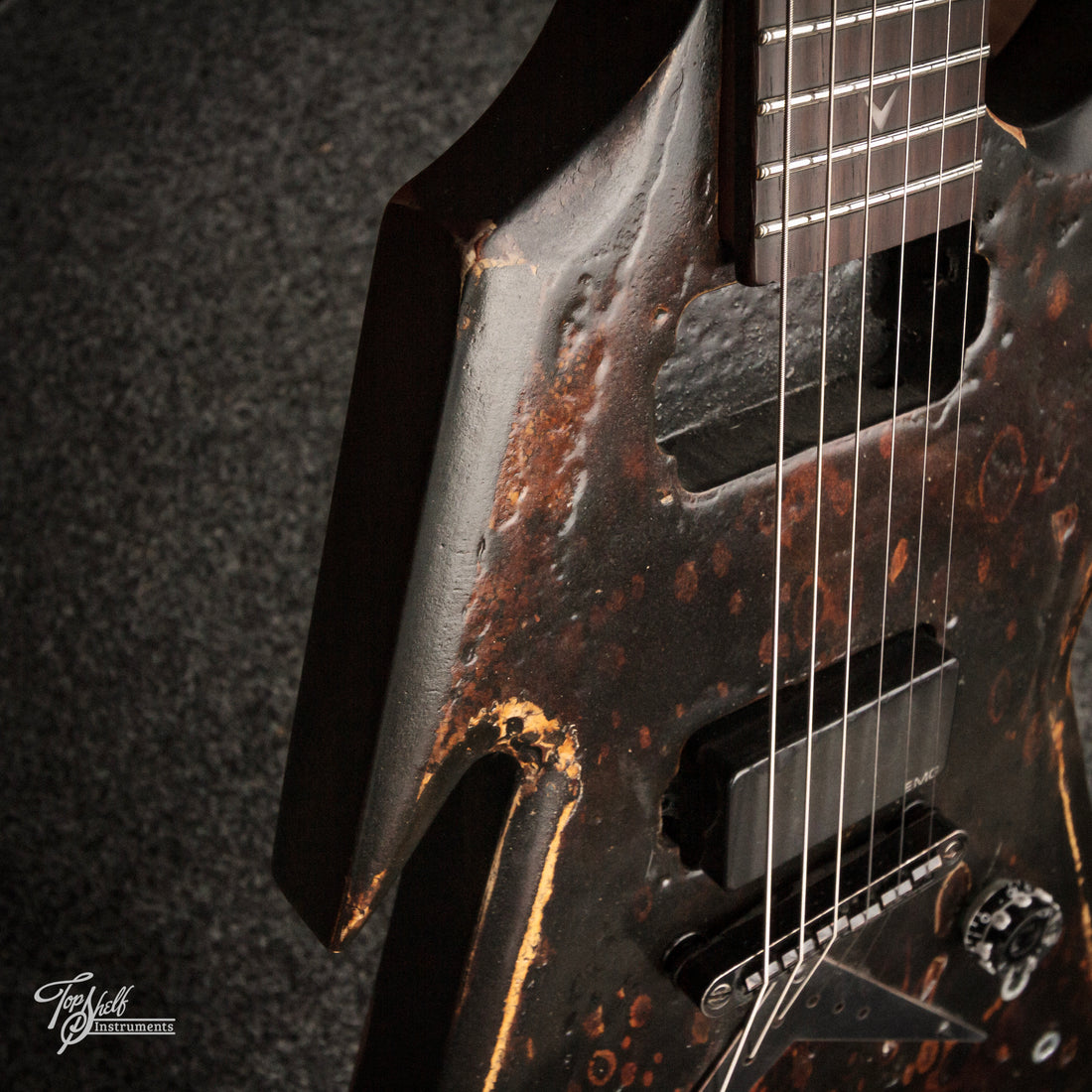 Dean Guitars Razorback X Leadbetter Rabid Dog Relic Melted Black Battle Relic 2022