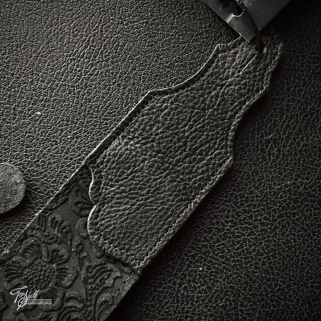 Franklin Embossed 2.5" Black Suede with Pebbled Black Glove Leather End