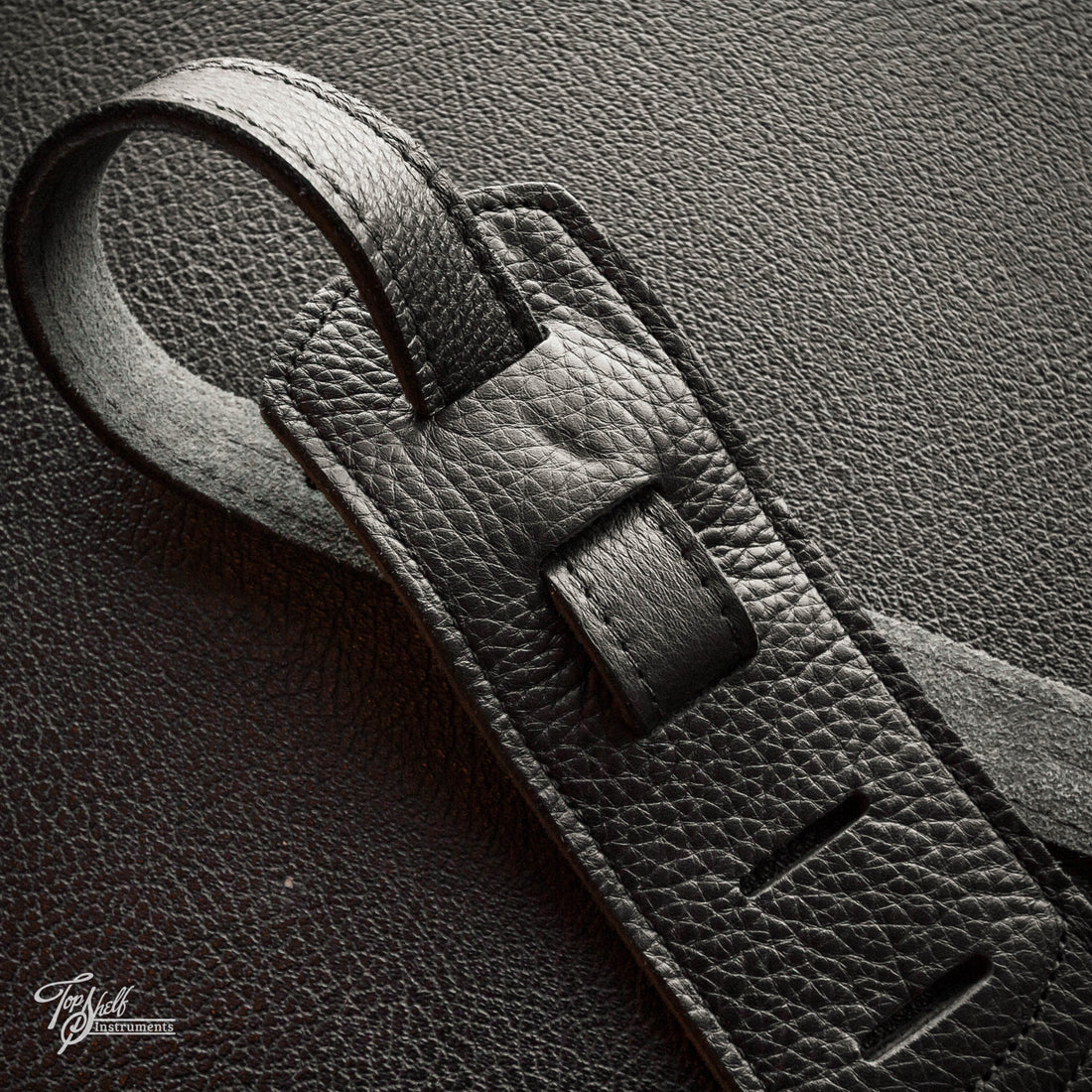 Franklin Embossed 2.5" Black Suede with Pebbled Black Glove Leather End