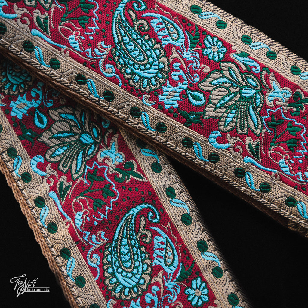 HipStrap Vintage Style Jacquard Embroidered Guitar Strap - Goa Vintage