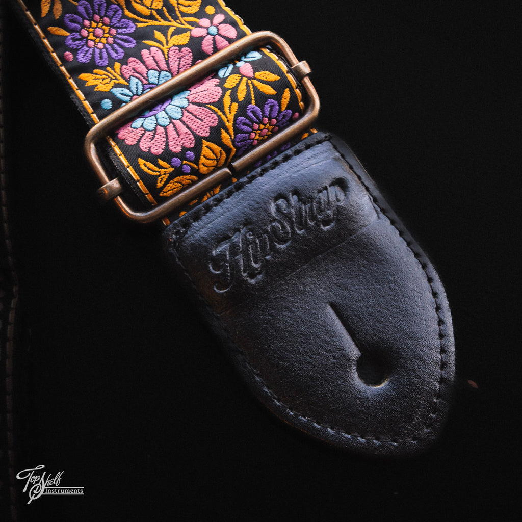 HipStrap Vintage Style Jacquard Embroidered Guitar Strap - Summer of Love