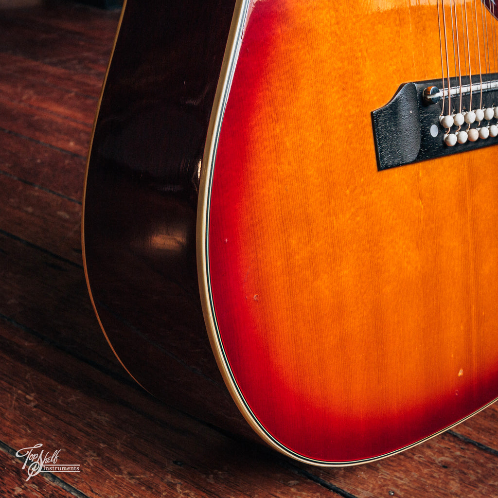 Ibanez 684/12 Concord 12-String Dreadnought Acoustic Cherry Sunburst 1976