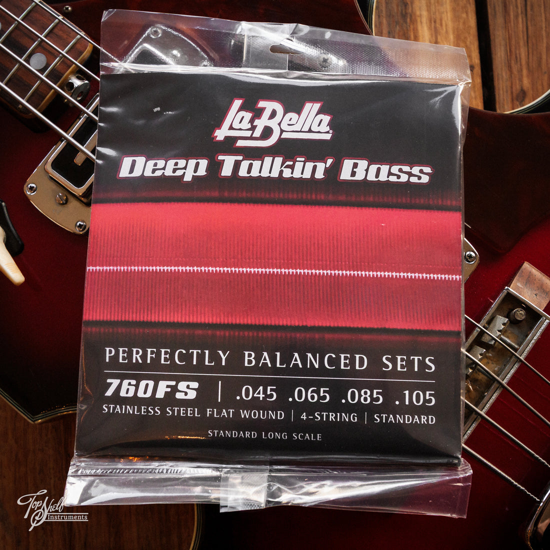 La Bella Deep Talkin' Stainless Steel Flat Wound Bass Strings 760FS 4-String Long Scale Standard 45-105