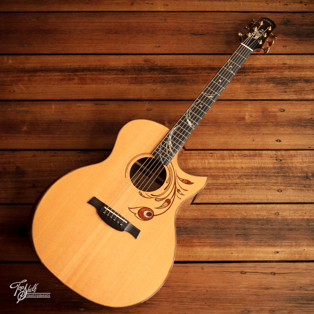 Magic Guitar 2A Peacock Print Grand Auditorium Acoustic Natural 2022