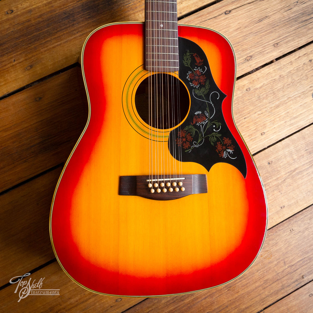 Yamaha FG412SB 12-String Dreadnought Acoustic Cherry Sunburst 1978