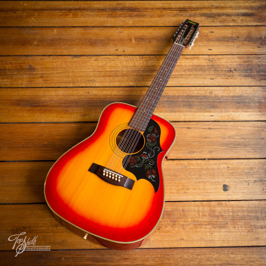 Yamaha FG412SB 12-String Dreadnought Acoustic Cherry Sunburst 1978