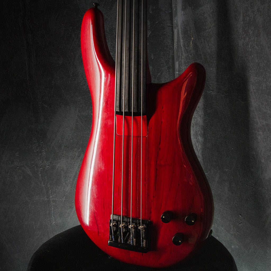 Tokai Works Bass Revolution TW-1500 Fretless Bass Transparent Red 1987