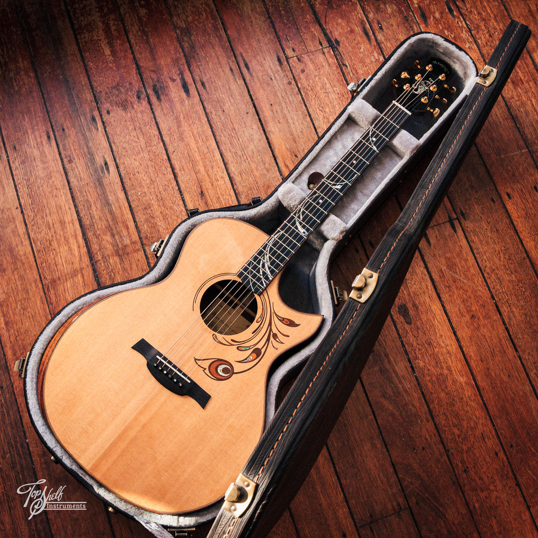 Magic Guitar 2A Peacock Print Grand Auditorium Acoustic Natural 2022