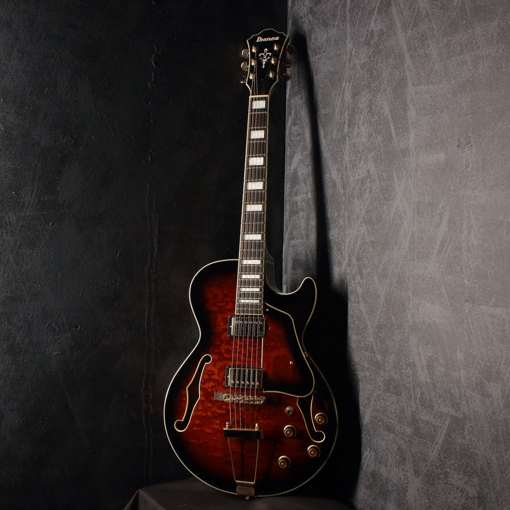 Ibanez AG95QA Dark Brown Sunburst 2019