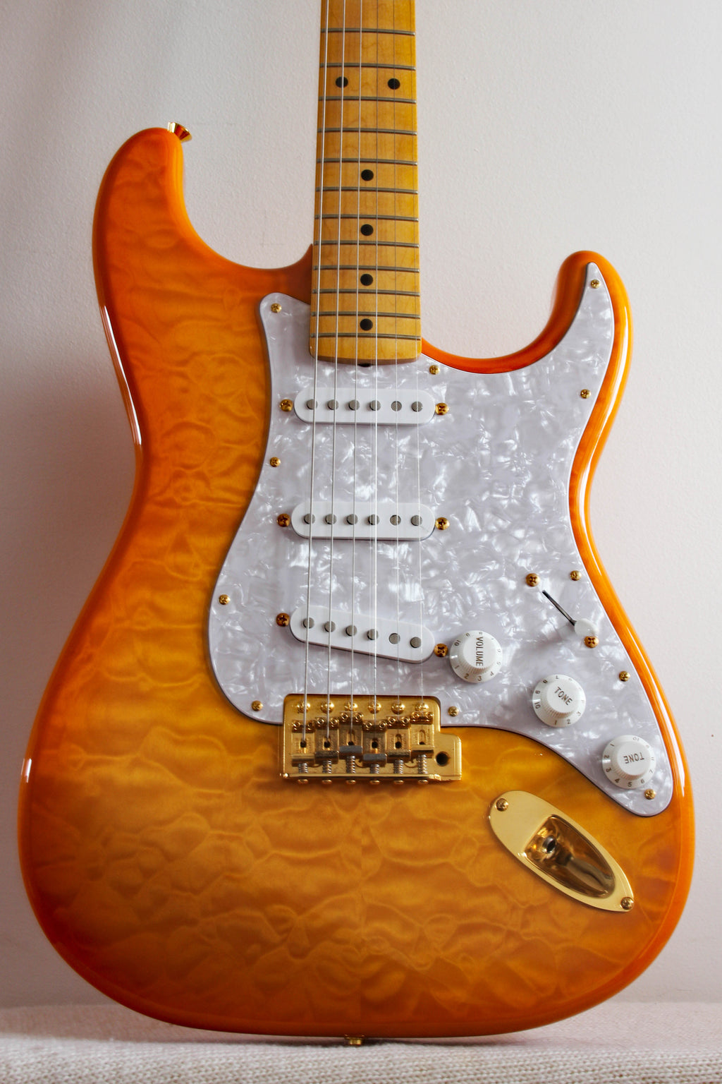 Used Fender Stratocaster Limited Edition Orange Quilt Maple