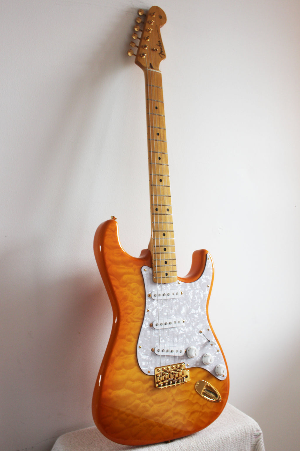 Used Fender Stratocaster Limited Edition Orange Quilt Maple