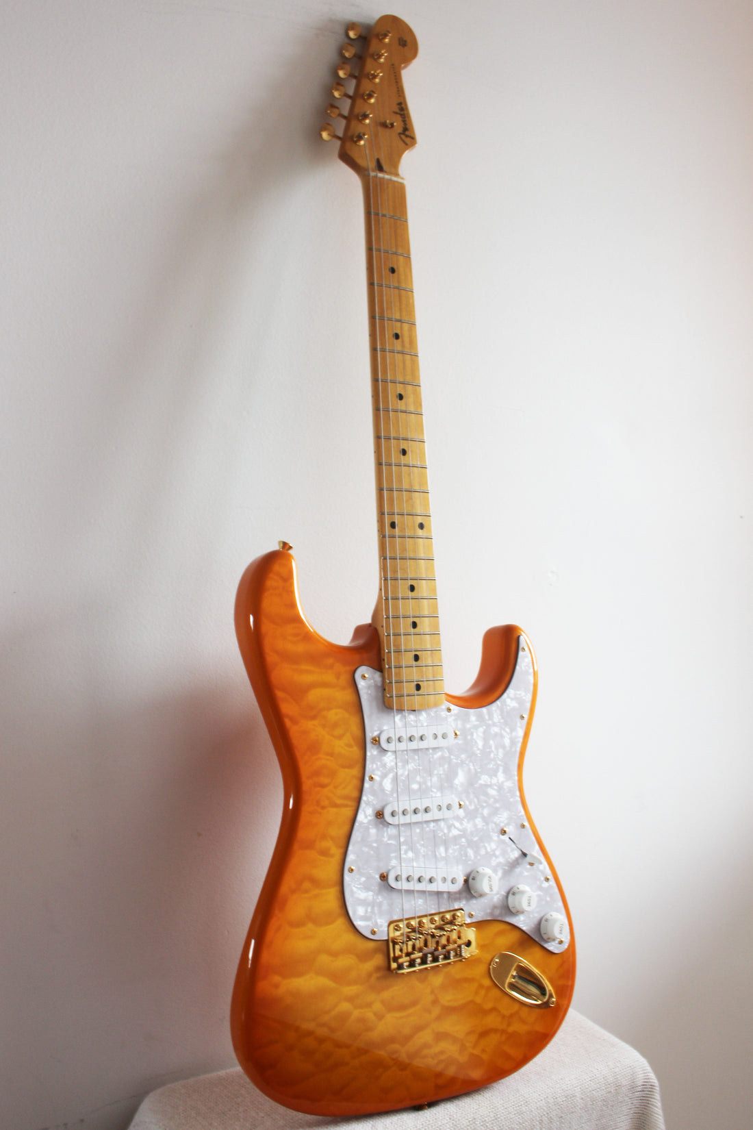 Used Fender Stratocaster Limited Edition Orange Quilt Maple