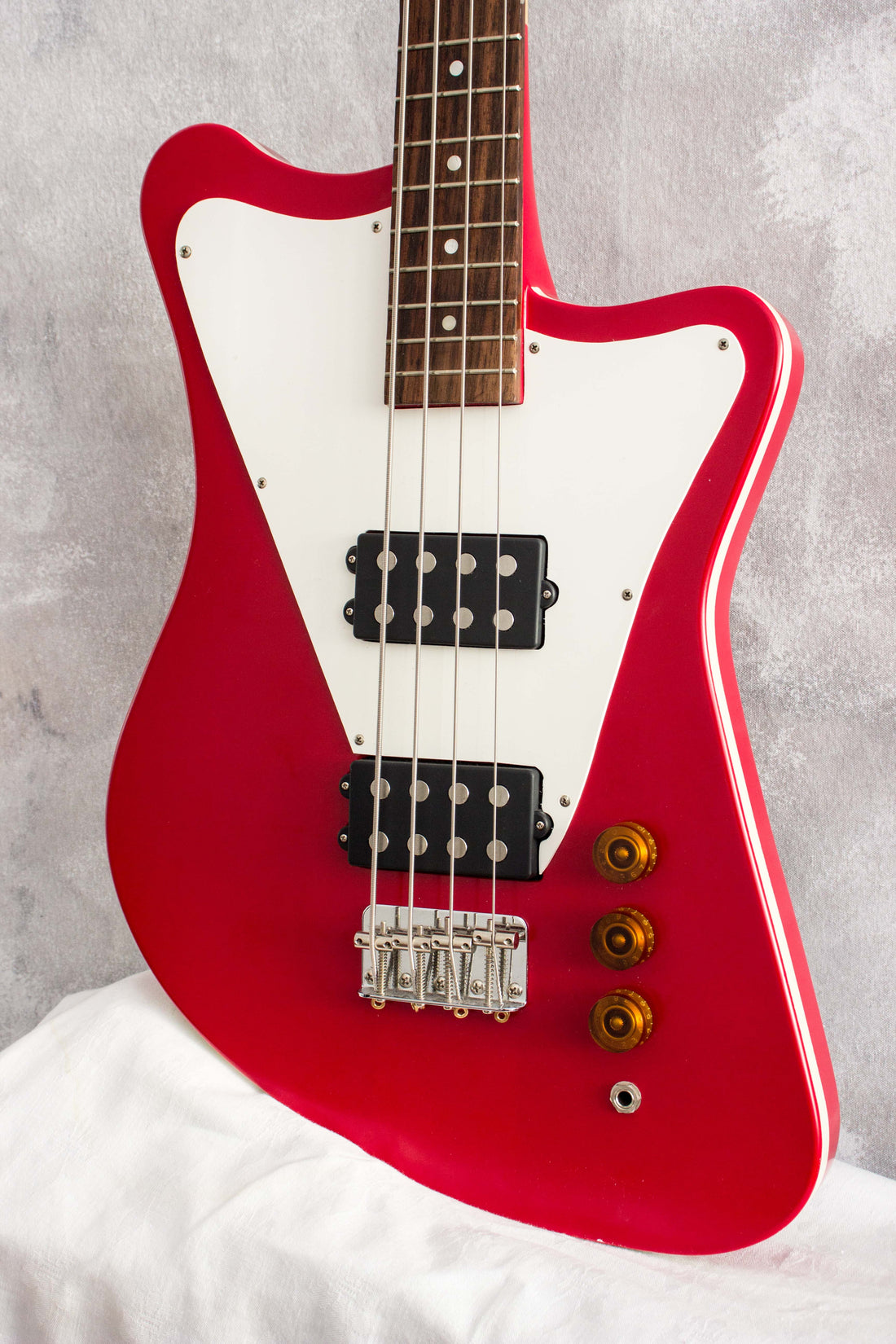 Mystery Non-Reverse Firebird Style Bass Dakota Red 2016