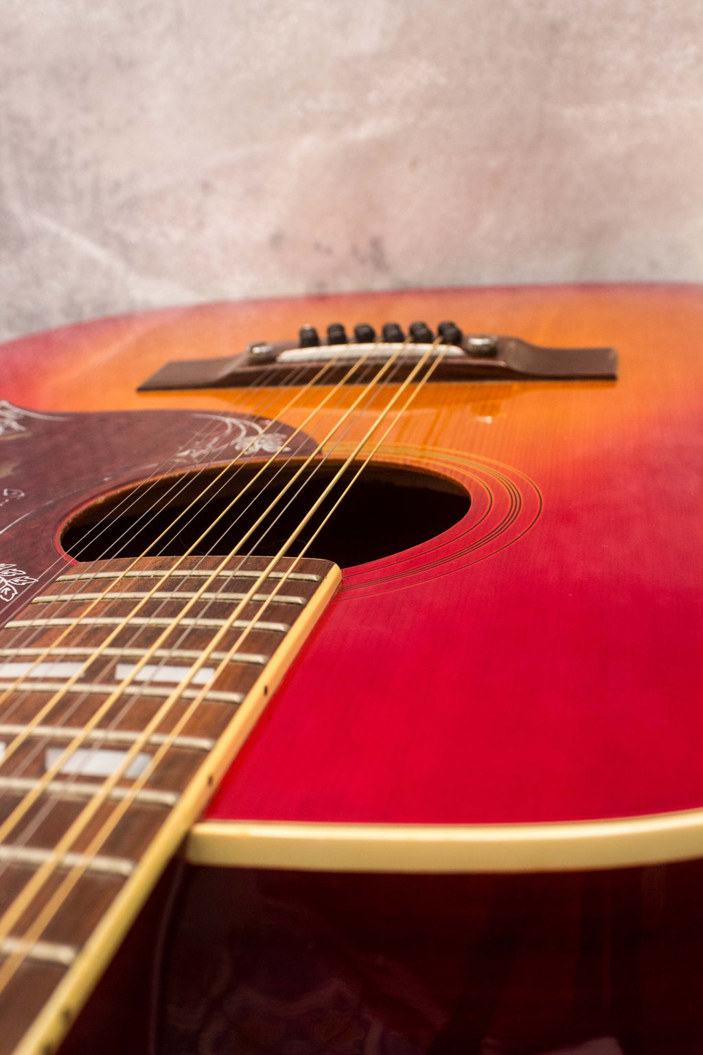 Suzuki WT-65H Hummingbird Style 12-String Acoustic Cherry Burst 1970s